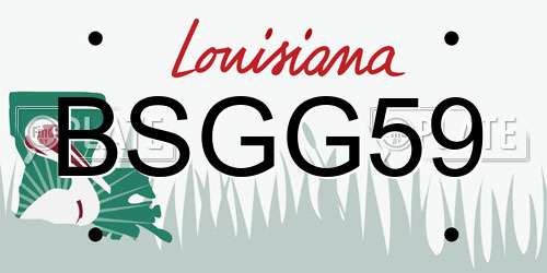 BSGG59 Louisiana License Plate