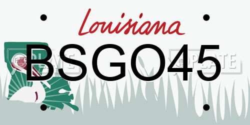 BSGO45 Louisiana License Plate