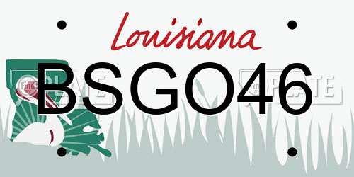 BSGO46 Louisiana License Plate