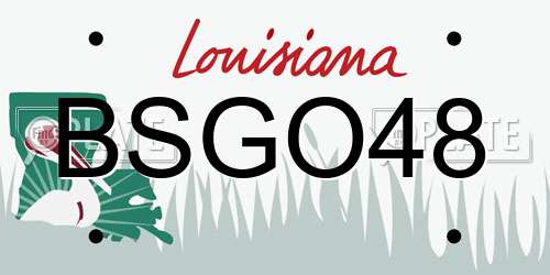 BSGO48 Louisiana License Plate