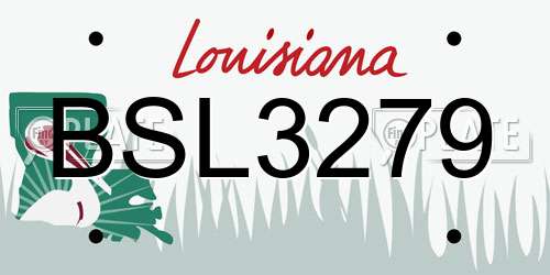 BSL3279 Louisiana License Plate