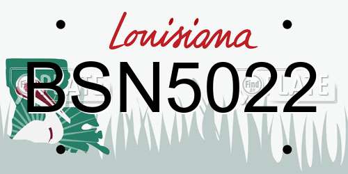 BSN5022 Louisiana License Plate