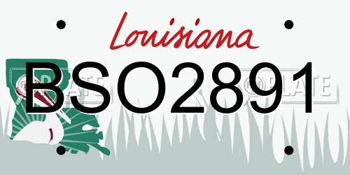 BSO2891 Louisiana License Plate
