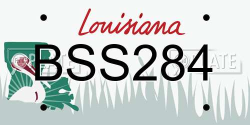 BSS284 Louisiana License Plate