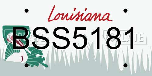 BSS5181 Louisiana License Plate