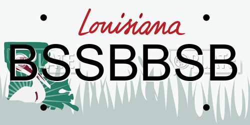 BSSBBSB Louisiana License Plate