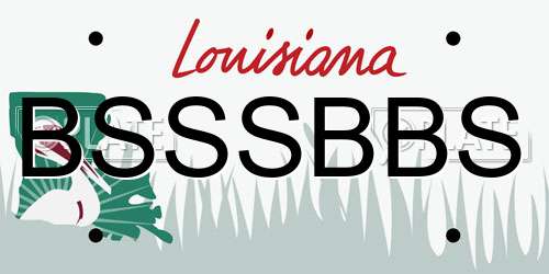 BSSSBBS Louisiana License Plate