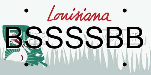 BSSSSBB Louisiana License Plate