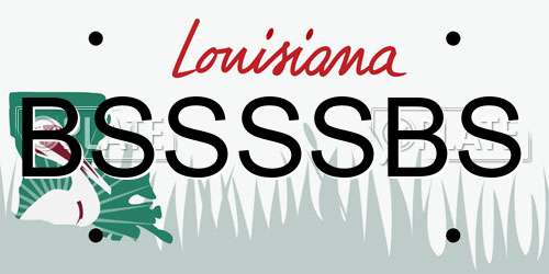 BSSSSBS Louisiana License Plate