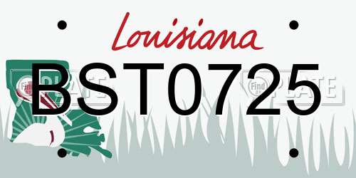 BST0725 Louisiana License Plate