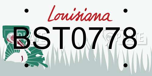 BST0778 Louisiana License Plate