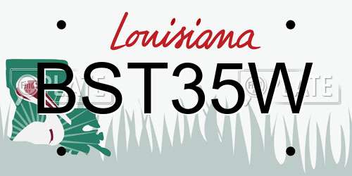 BST35W Louisiana License Plate
