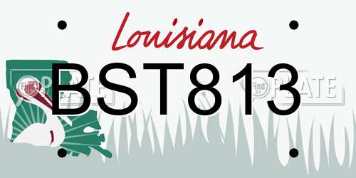 BST813 Louisiana License Plate