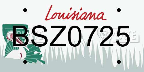 BSZ0725 Louisiana License Plate