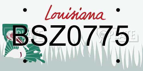 BSZ0775 Louisiana License Plate