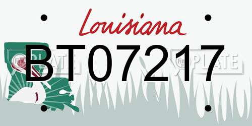 BT07217 Louisiana License Plate