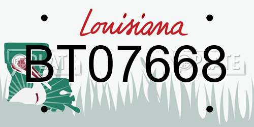 BT07668 Louisiana License Plate