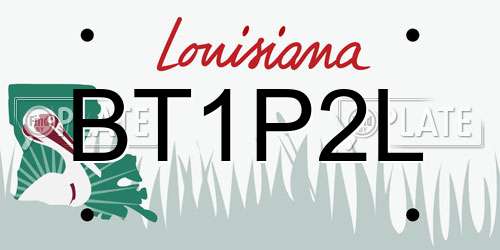 BT1P2L Louisiana License Plate