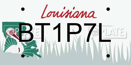 BT1P7L Louisiana License Plate