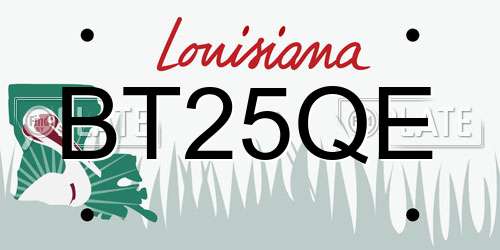 BT25QE Louisiana License Plate