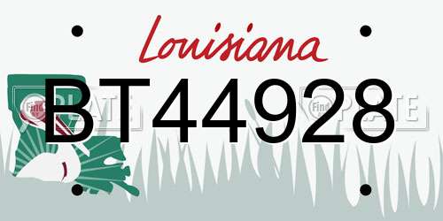 BT44928 Louisiana License Plate