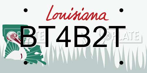 BT4B2T Louisiana License Plate