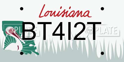BT4I2T Louisiana License Plate