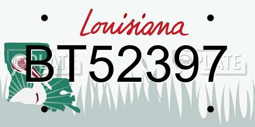 BT52397 Louisiana License Plate