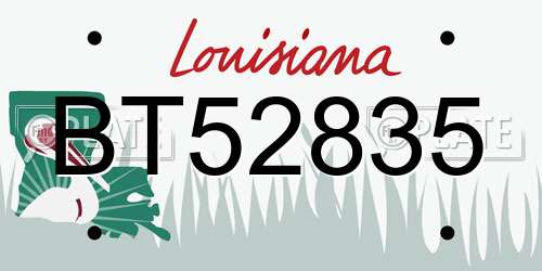 BT52835 Louisiana License Plate