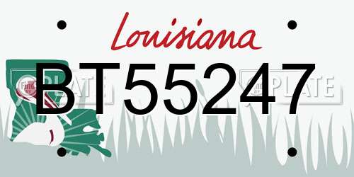 BT55247 Louisiana License Plate