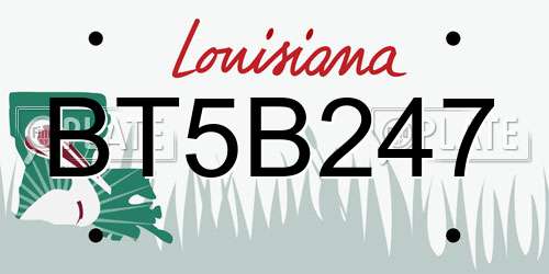 BT5B247 Louisiana License Plate