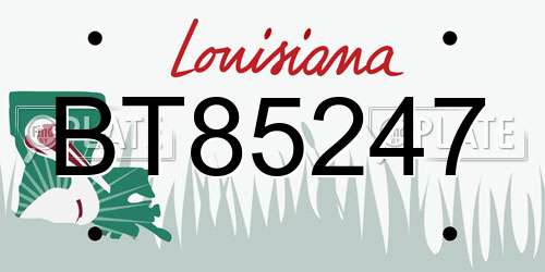 BT85247 Louisiana License Plate