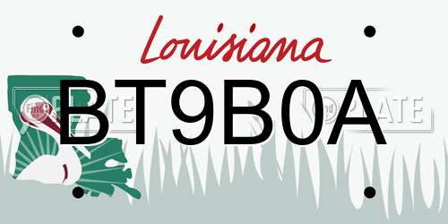 BT9B0A Louisiana License Plate
