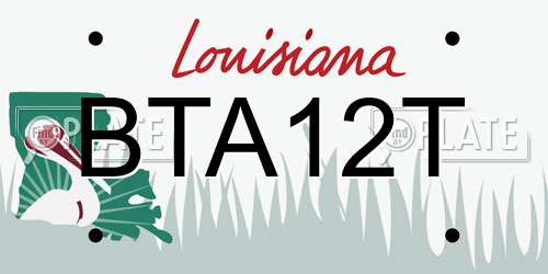 BTA12T Louisiana License Plate