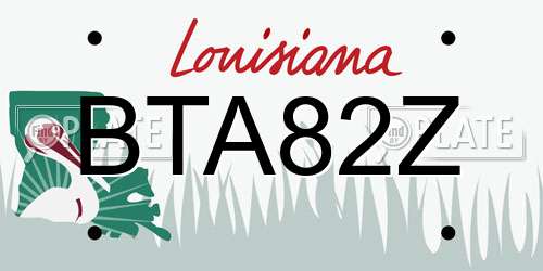 BTA82Z Louisiana License Plate