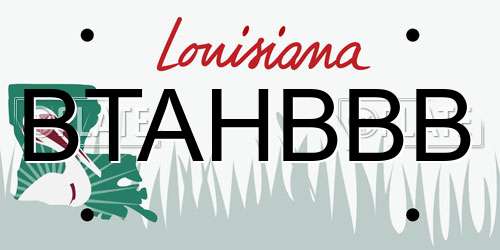 BTAHBBB Louisiana License Plate