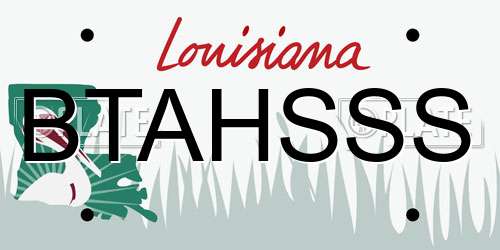 BTAHSSS Louisiana License Plate