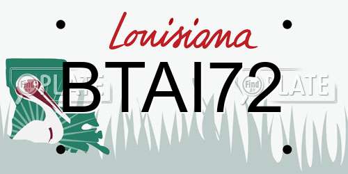 BTAI72 Louisiana License Plate