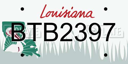 BTB2397 Louisiana License Plate