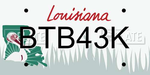 BTB43K Louisiana License Plate