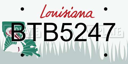 BTB5247 Louisiana License Plate