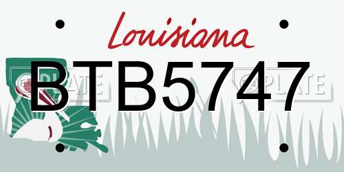 BTB5747 Louisiana License Plate