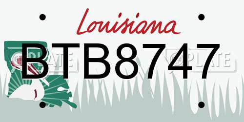 BTB8747 Louisiana License Plate