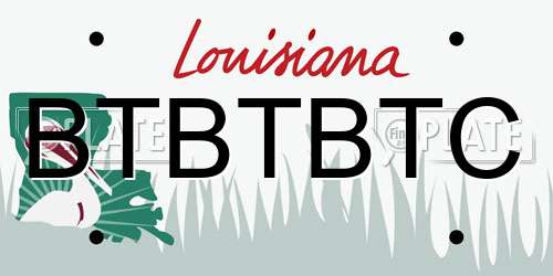 BTBTBTC Louisiana License Plate