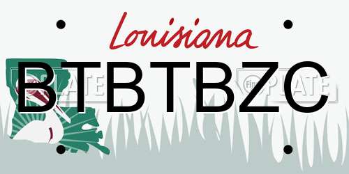 BTBTBZC Louisiana License Plate