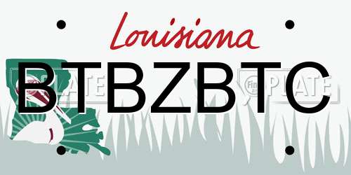 BTBZBTC Louisiana License Plate