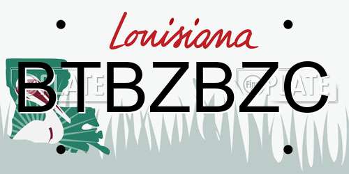 BTBZBZC Louisiana License Plate