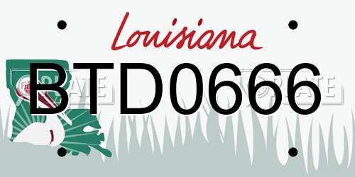 BTD0666 Louisiana License Plate