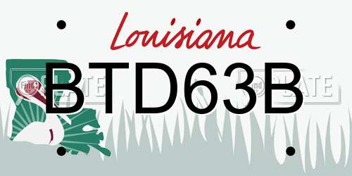 BTD63B Louisiana License Plate
