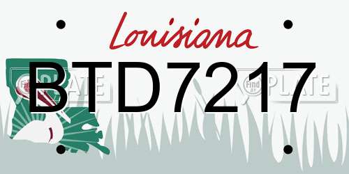 BTD7217 Louisiana License Plate